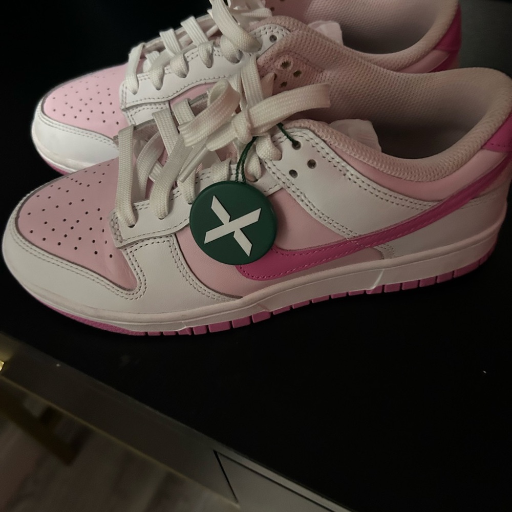 Women's Pink and White Sneakers